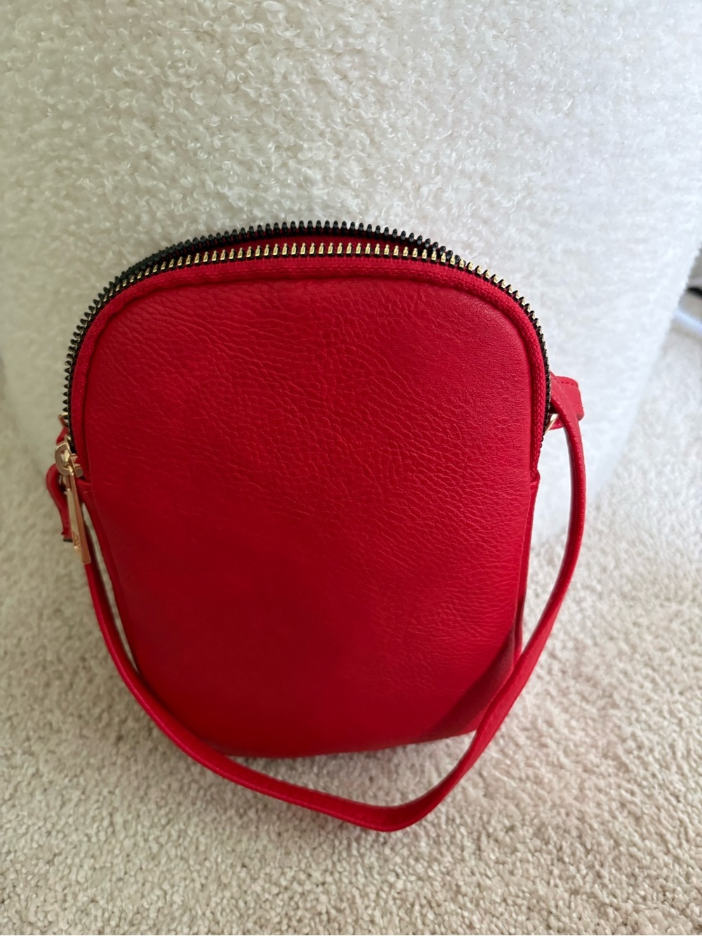 T.J.Maxx Red Faux-Leather Crossbody Phone Bag with Gold Zipper